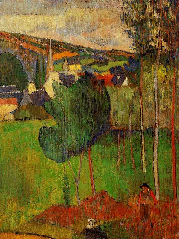 Paul Gauguin View of Pont Aven from Lezaven oil painting picture